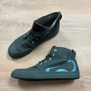 Bangs High Top Embroidered Dinosaur Canvas Sneakers Women's 9